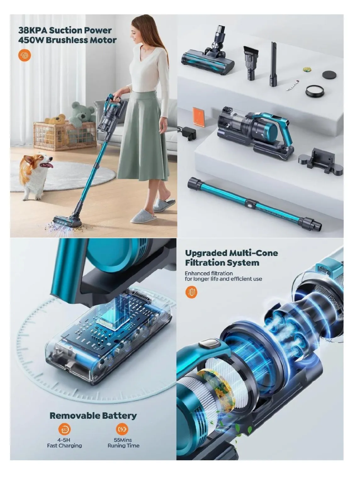 4.500 pcs. Cordless Vacuum Cleaners – Brand New Capacity:1.2 Liters - 450 watts - Suction: 15/38Kpa Price: 19£.!!! Location England