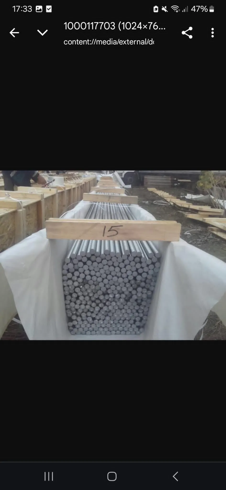 250,000 metres of stainless steel pipes (INOX) obtained from an abandoned project   Pipe size: 25 mm diameter and 0.7 mm wall thickness.